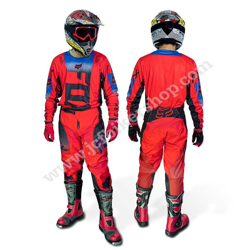 ชุดวิบาก ชุดขี่มอเตอร์ไซค์วิบาก Motocross 2021 แดงน้ำเงิน