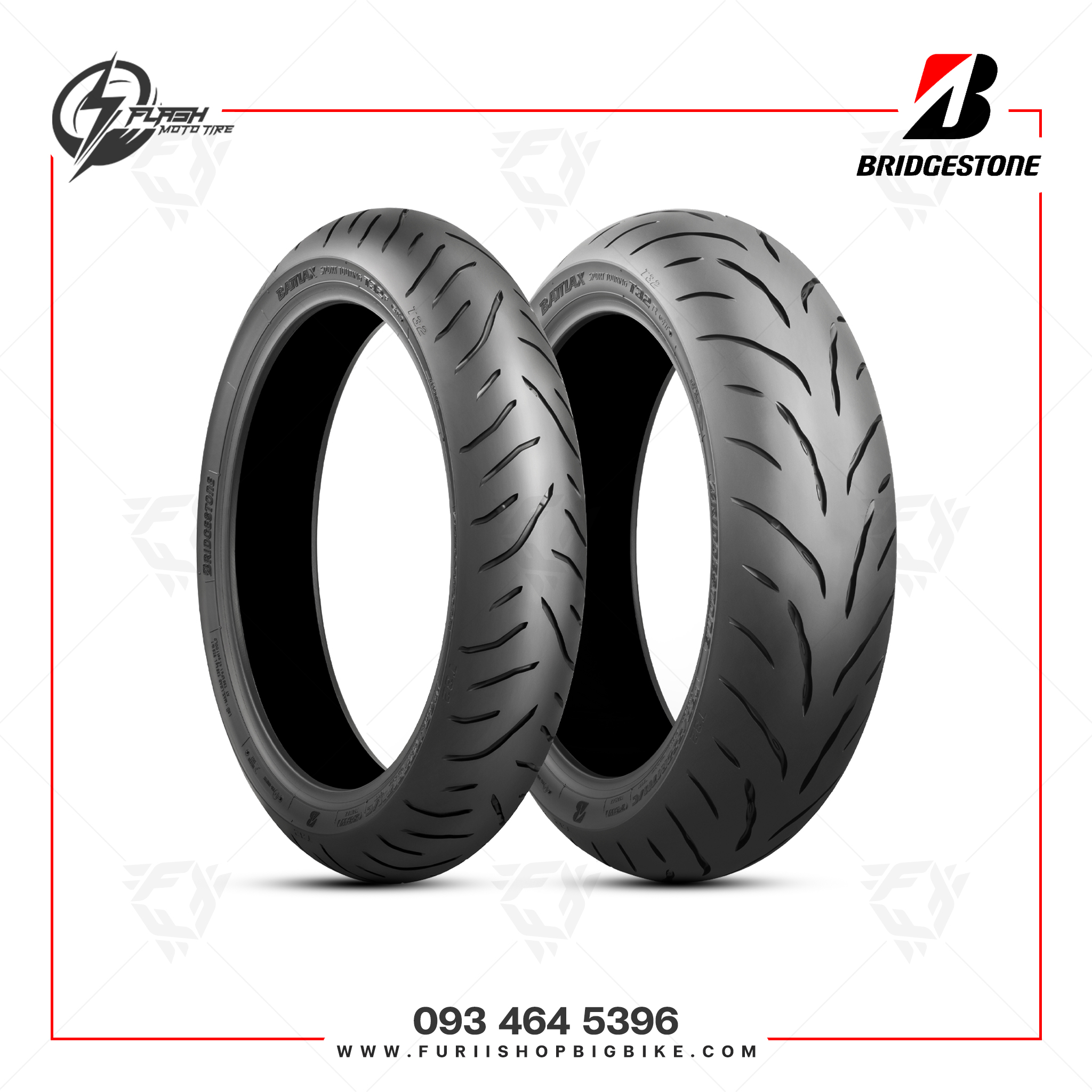 ยางมอเตอร์ไซค์ Bridgestone Battlax T32 : F 120/70ZR17 + R 180/55ZR17