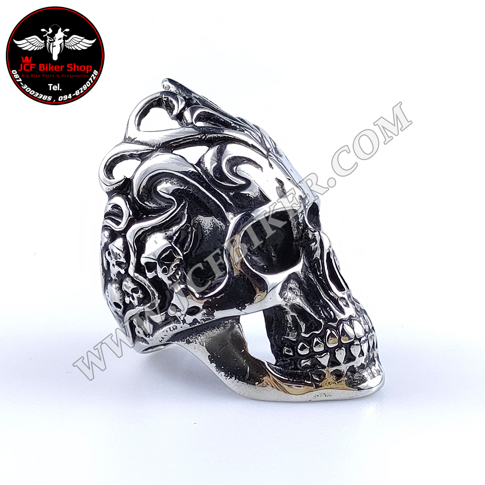 แหวน H-D ลายหัวกะโหลกไฟ