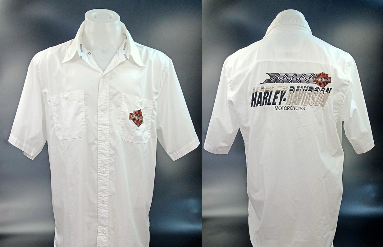 เสื้อ Shirt แขนสั้น H-D #96545 สีขาว XL