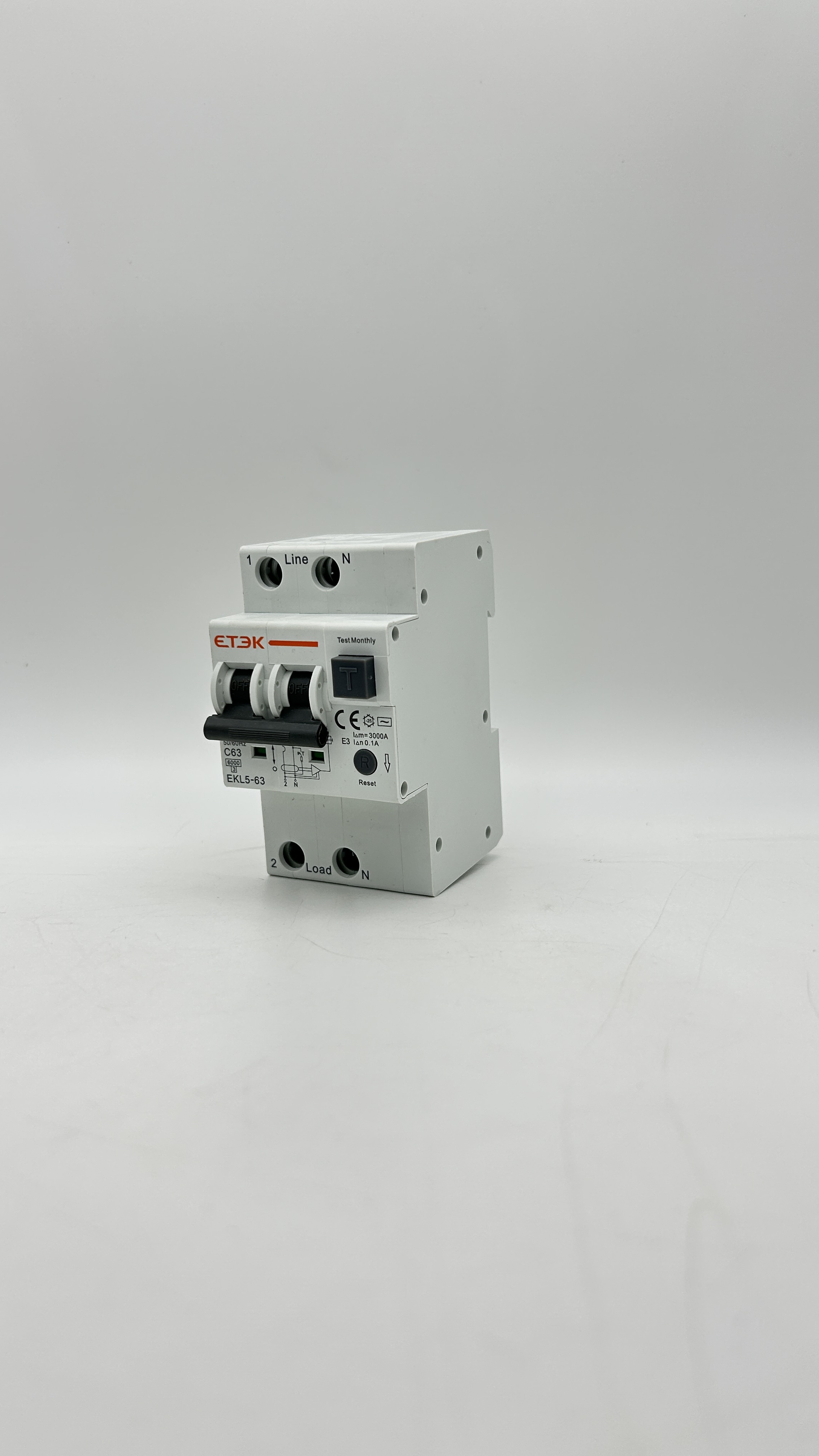 RCBO เบรกเกอร์กันดูด รุ่น EKL-63 2P/4P 6kA ( 30mA / 100mA ) ป้องกันไฟรั่ว ไฟเกิน และป้องกันไฟลัดวงจร