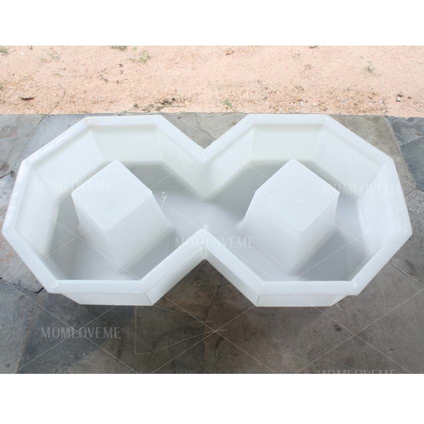 แม่พิมพ์บล็อคคอนกรีต ลาย8เหลี่ยม ขนาด 40x20x8 cm