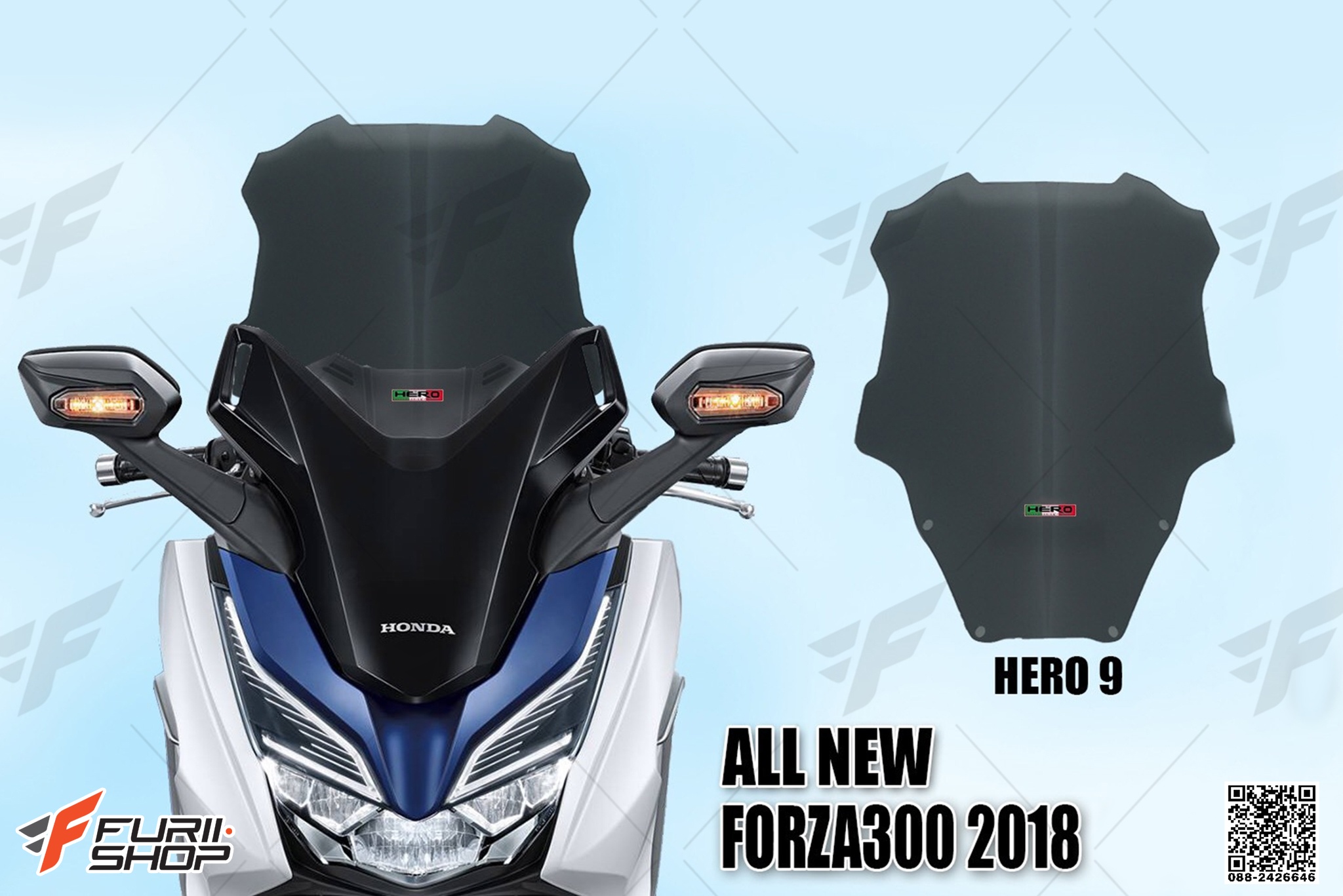 ชิวหน้า HERO V9 FOR HONDA FORZA300 2018