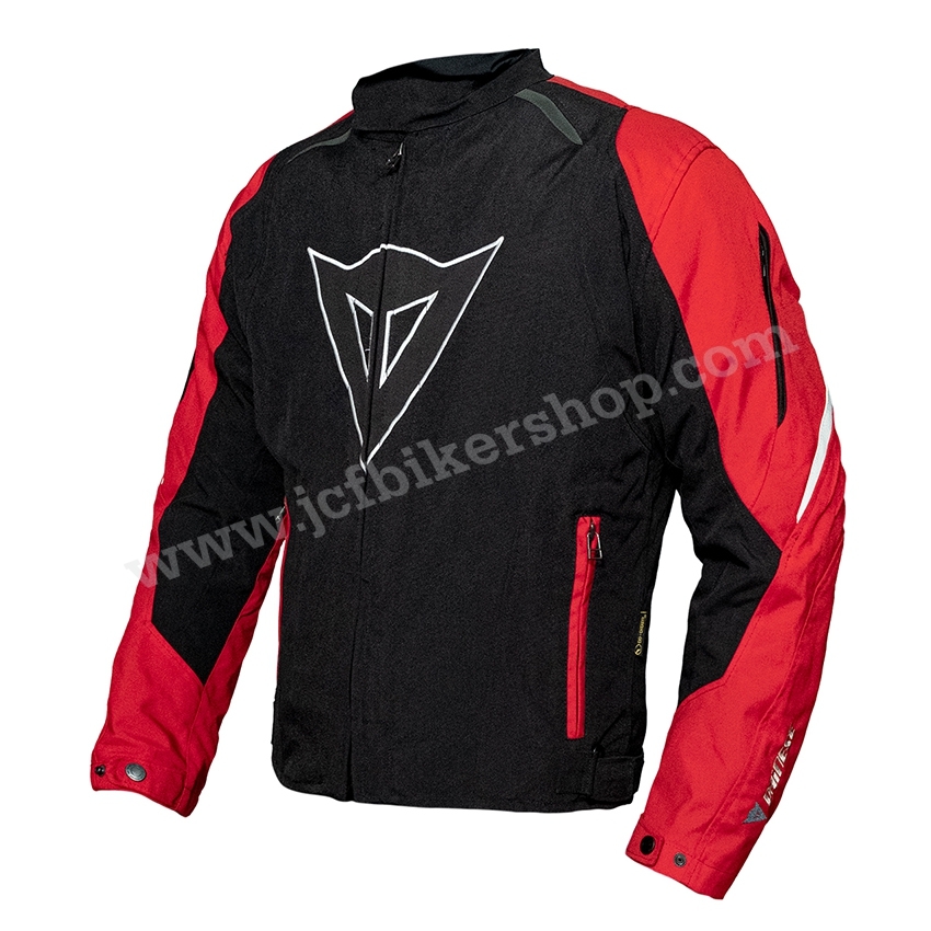 เสื้อการ์ดมอเตอร์ไซค์ Dainese ผ้าคอร์ดูร่า(CORDORA)น้ำหนักเบาและสามารถกันน้ำได้ในระดับหนึ่ง มีการ์ด 5 จุด