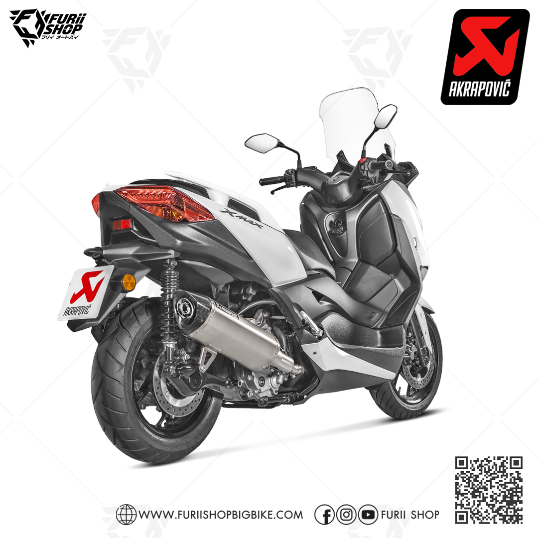 ท่อมอเตอร์ไซค์/ท่อแต่ง/ท่อไอเสีย Akrapovic Slip on Titanium Logo Special Aluminium Edition : for Yamaha XMax 300 2017-2020/All new euro5 2021-2023