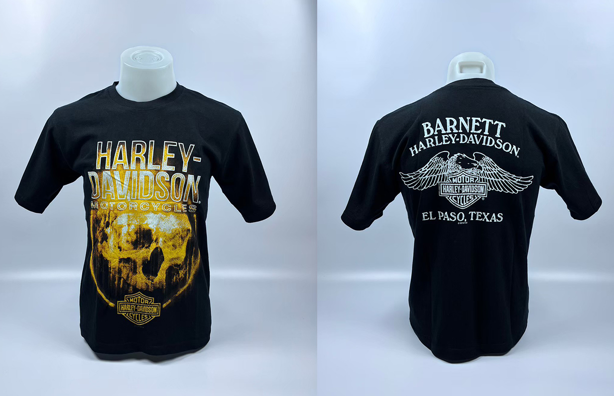 เสื้อยืดแขนสั้น H-D ลายกระโหลก #04 สีดำ S,M,L,XL,XXL