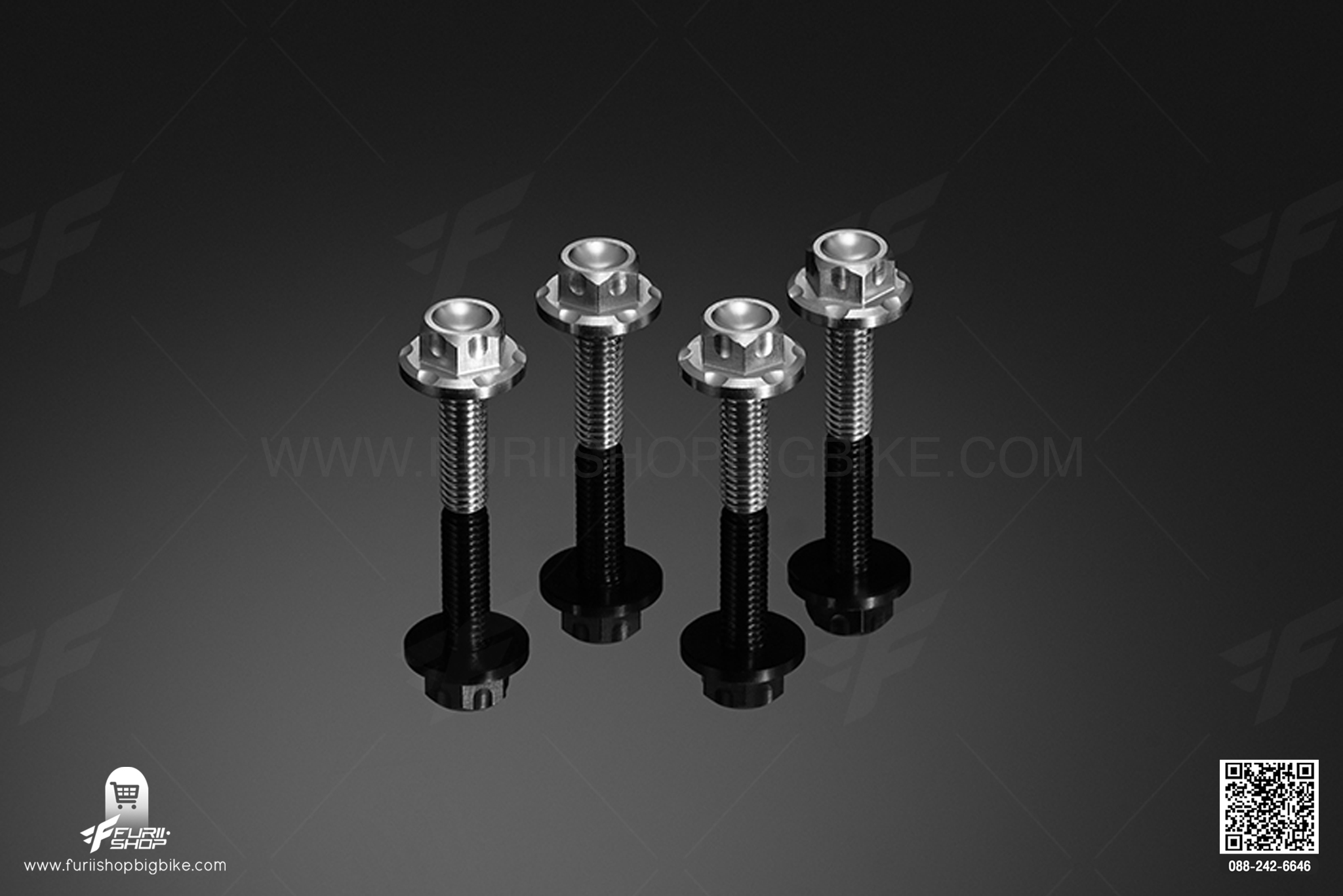 น็อตสแตนเลสบังโคลนหน้า (Stainless bolt set For windshield (4 Pieces)) Kawasaki NINJA 650 (2017-2019)