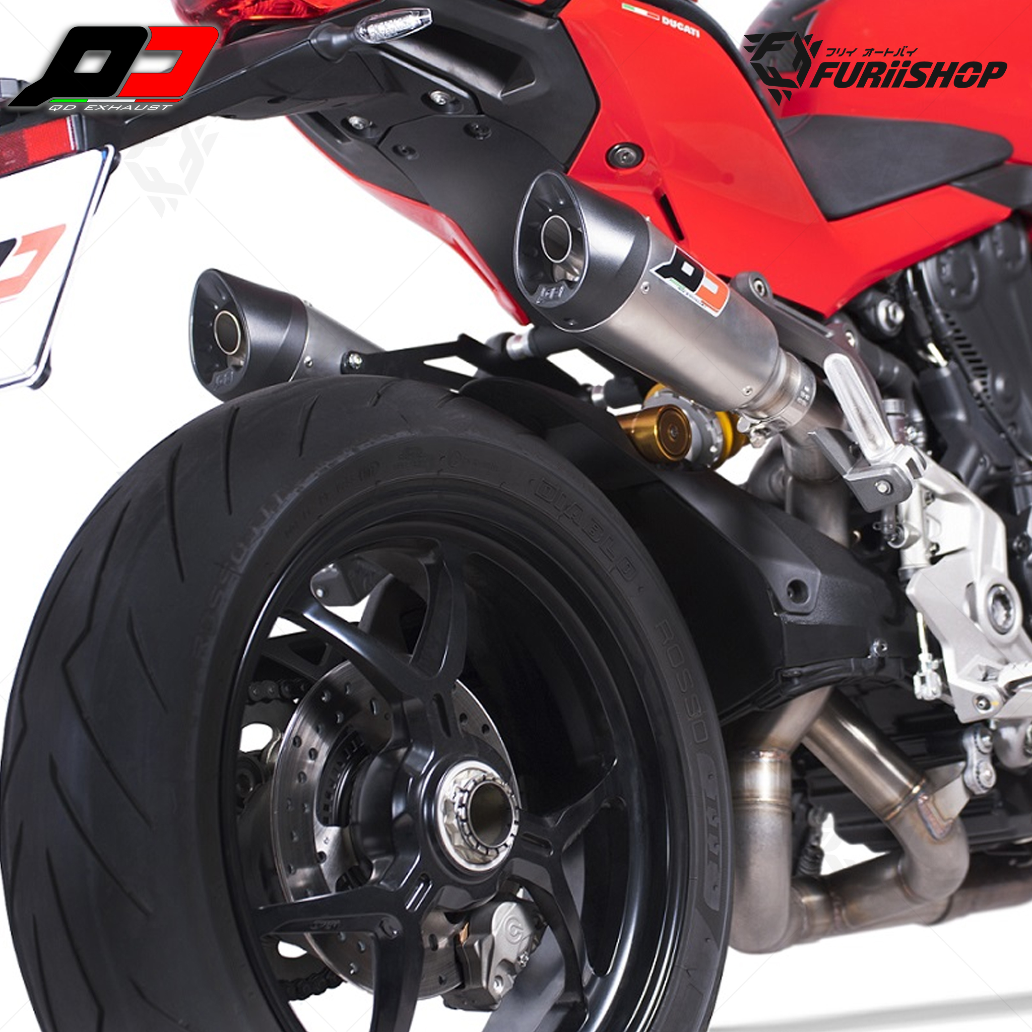 ท่อ QD Exhaust - Twin 2-1-2 Titanium-Magesium : for DUCATI SuperSport 939 2017-2019