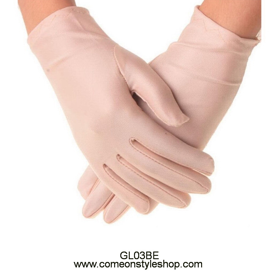 ถุงมือผ้าซาตินแบบสั้น ถุงมือออกงาน การแสดง แต่งงาน คอสเพลย์ Satin Short Gloves