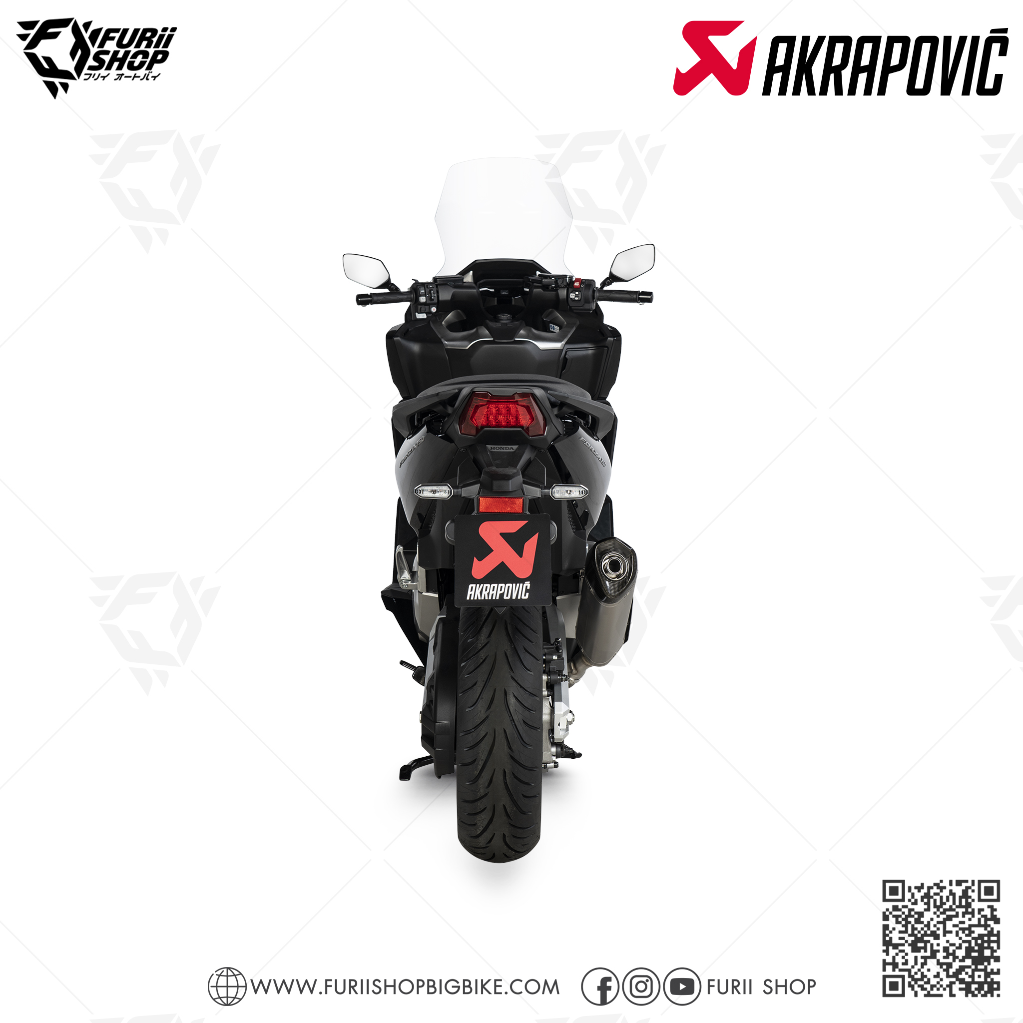 ท่อมอเตอร์ไซค์ Akrapovic Slip on Titanium : for Honda Forza750 2021-2022