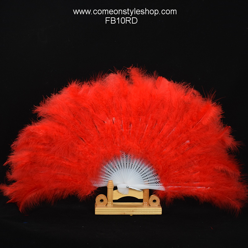 พัดขนนก วินเทจ แกสบี้ Hand Fan Feather
