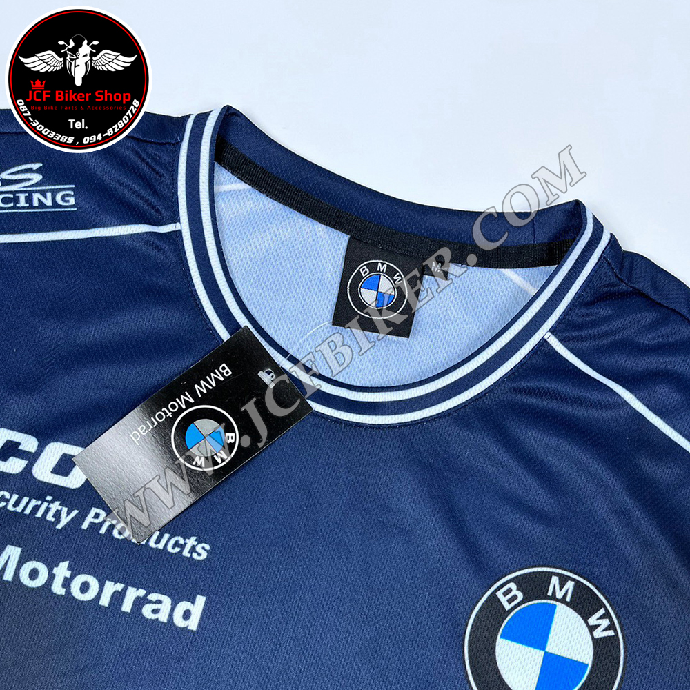 เสื้อยืดแขนยาวคอกลม สีกรม BMW JT-521L เนื้อผ้าเนื้อผ้าไมโคไฟเบอร์ มีประสิทธิภาพในการซับเหงื่อสูงแห้งเร็ว
