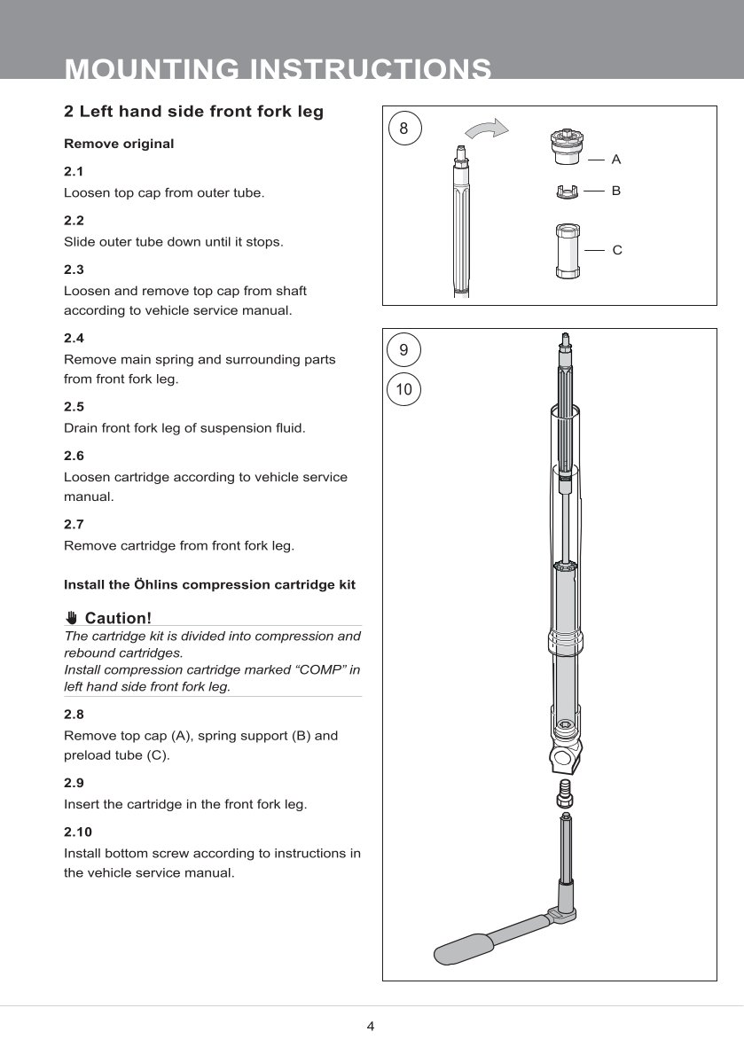 สปริงโช้คหน้า Ohlins FKS517 For Harley-Davidson Softail FXDR 114 2019-2022