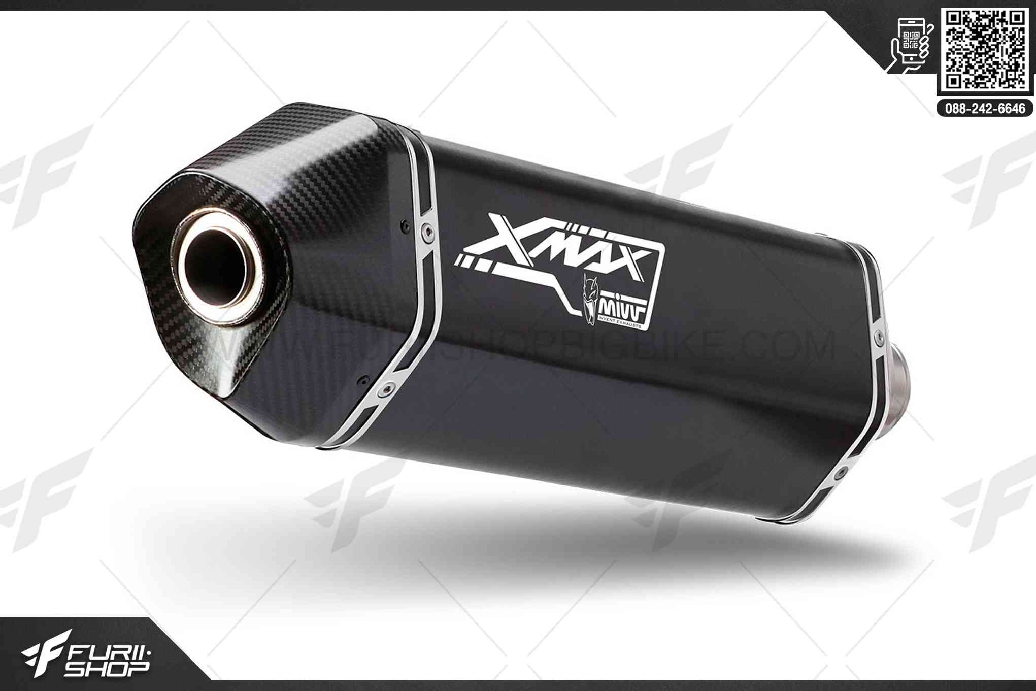 ท่อมอเตอร์ไซค์ MIVV FOR YAMAHA X-MAX 300 SPEED EDGE BLACK BLACK STAINLESS STEEL ท่อแต่ง ท่อสูตร ท่อบิ๊กไบค์ ท่อBigbike ท่อไอเสีย