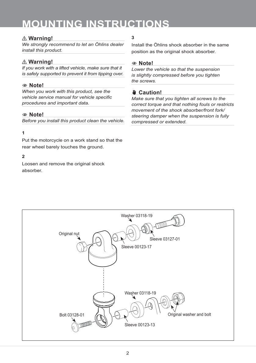 โช๊คหลังแต่ง Ohlins HD216 For Harley-Davidson Dyna FXD ปี 1991-2017