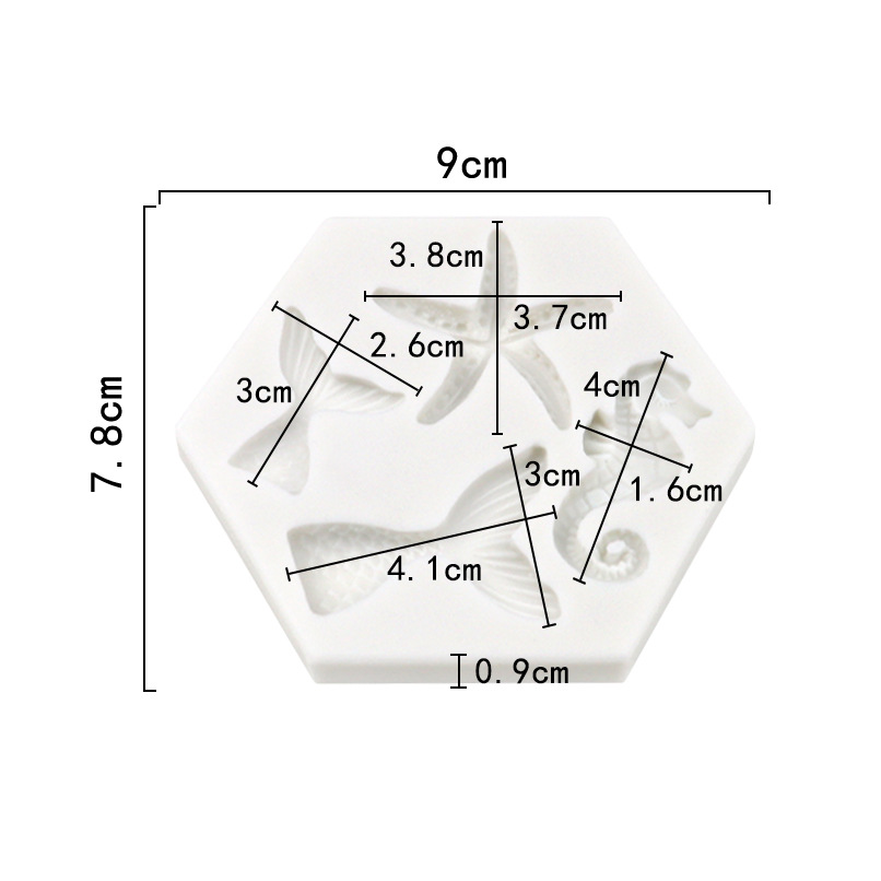 แม่พิมพ์ฟองดอง ปลาดาว ม้าน นางเงือก