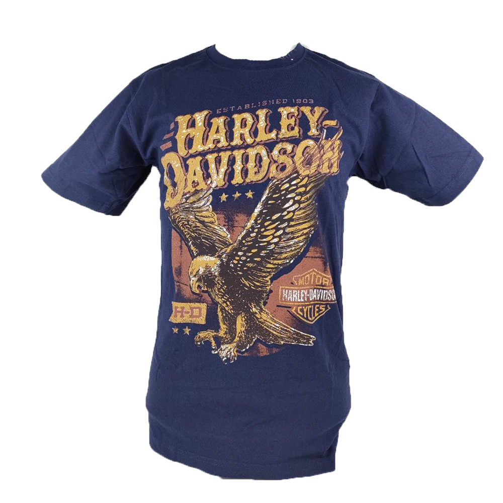 เสื้อยืดแขนสั้น H-D แนววินเทจ นกอินทรี กรม S