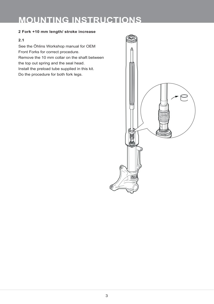 สปริงโช้คหน้า Ohlins 22100-23 For Yamaha YZF R1M 2015-2019