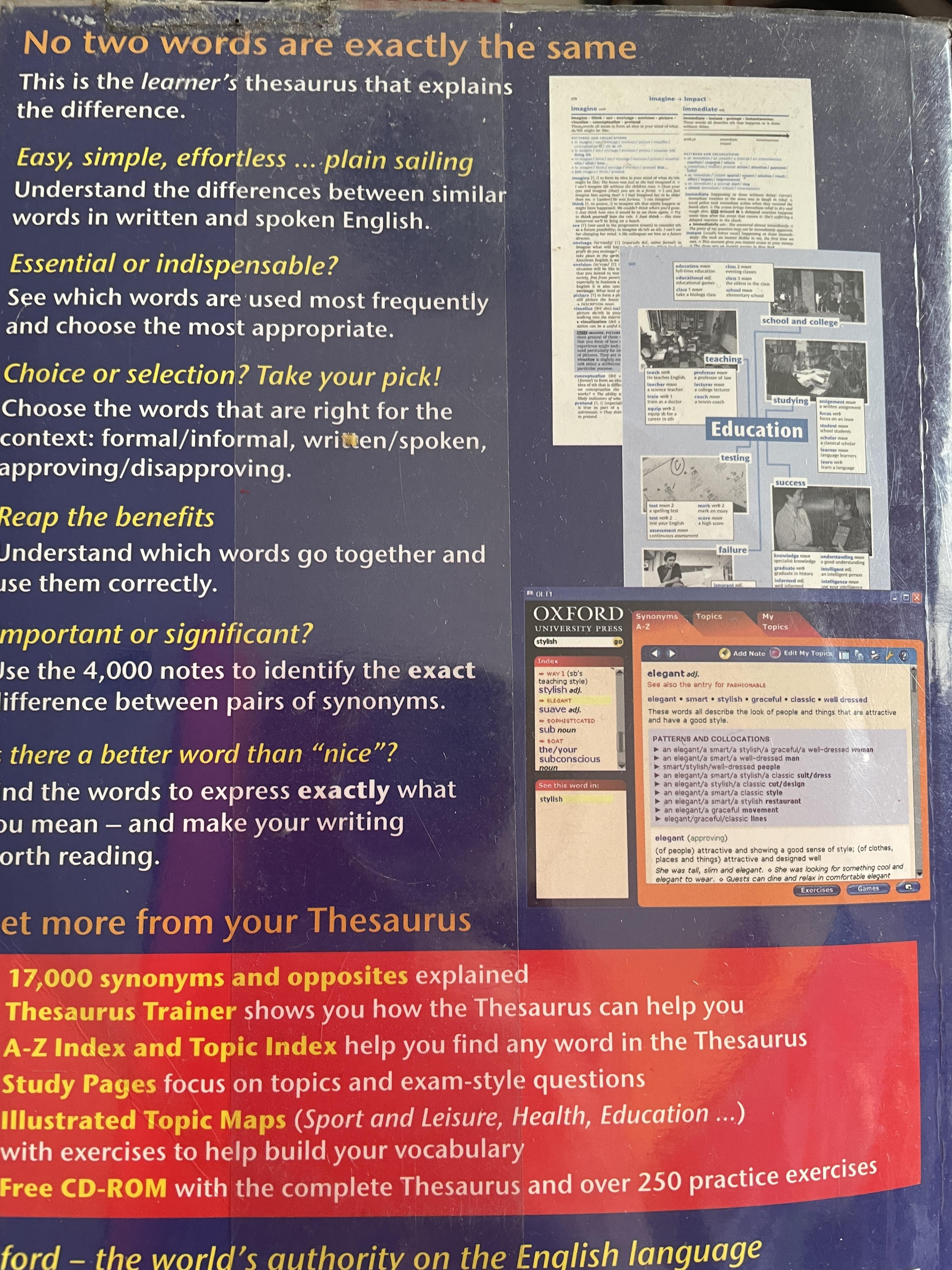 Oxford Learner’s THESAURUS. A DICTIONARY of Synonyms แถม DVD จำนวน 1 แผ่น 4,500 กรัม