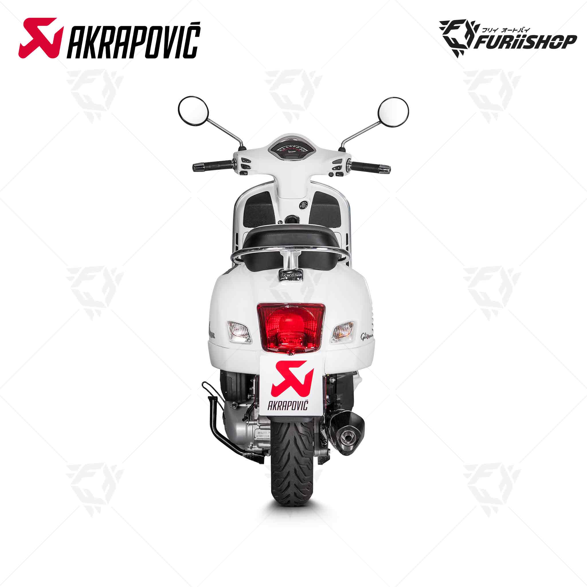 ท่อแต่ง Akrapovic Slip on Black for Vespa GTS150 I GET 4V 18-21