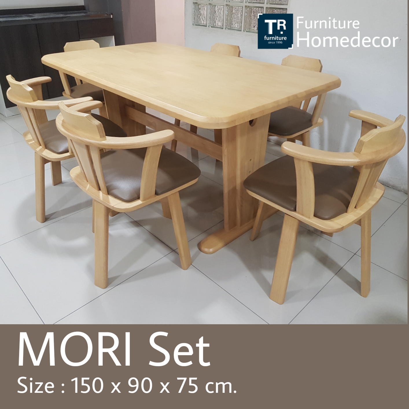 ชุดโต๊ะกินข้าว 6 ที่นั่ง รุ่น Mori เก้าอี้หมุน