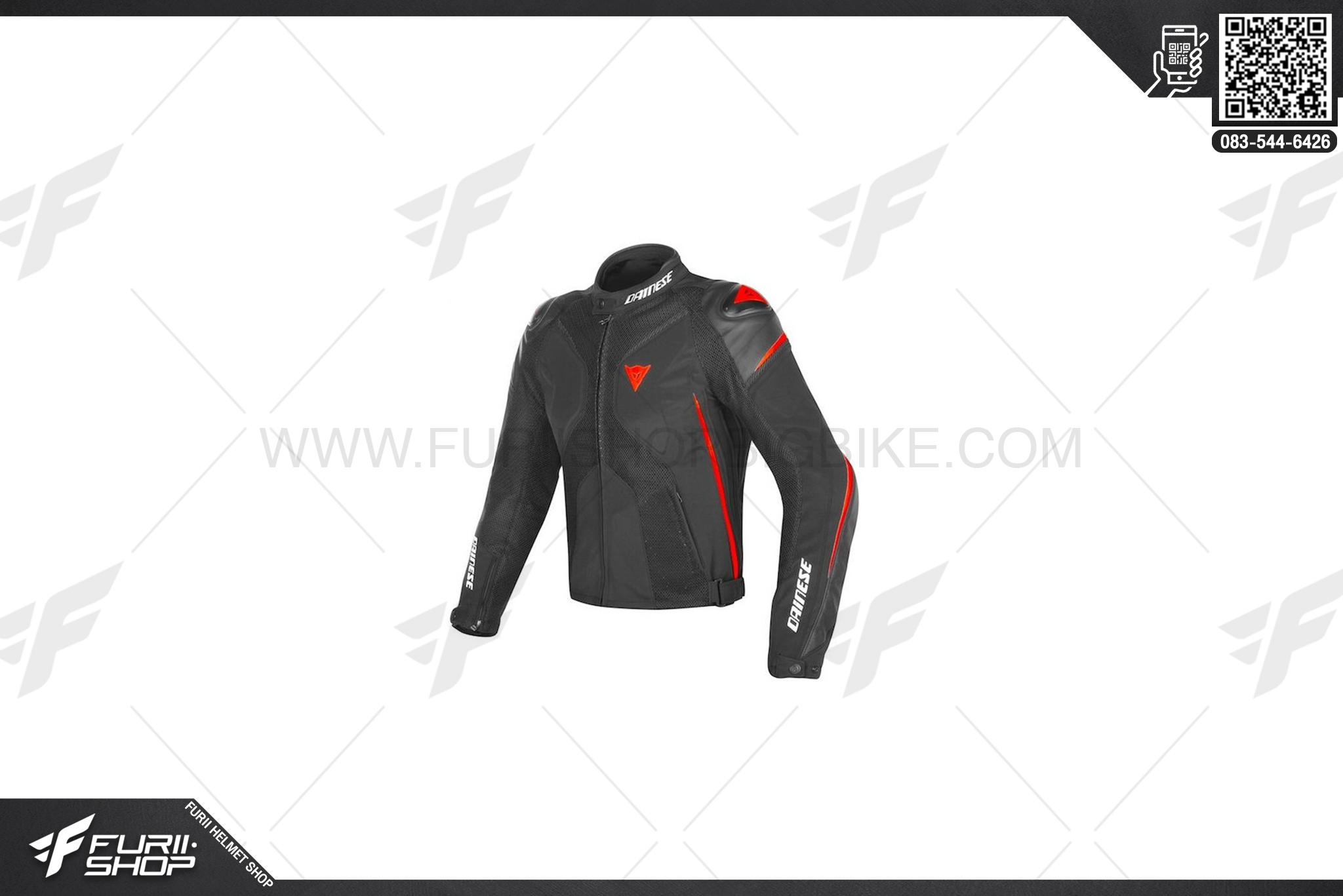 เสื้อแจ็คเก็ต DAINESE Super rider D-Dry Jacket black/red/fluo