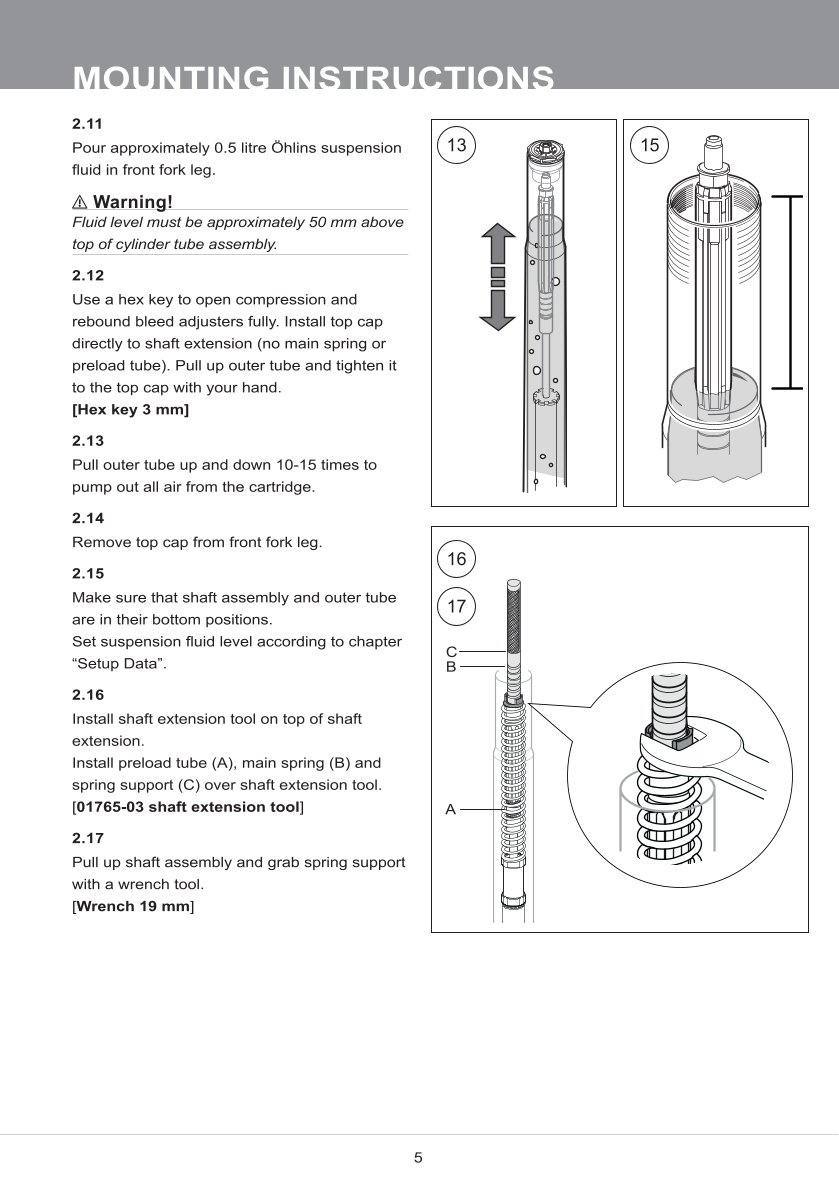 สปริงโช้คหน้า Ohlins FKS524 For Indian FTR 1200 S 2021-2023