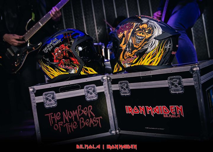 หมวกกันน็อคเต็มใบ Bilmola รุ่น SPIKER Iron Maiden LIMITED EDITION The Number of The Beast Blue