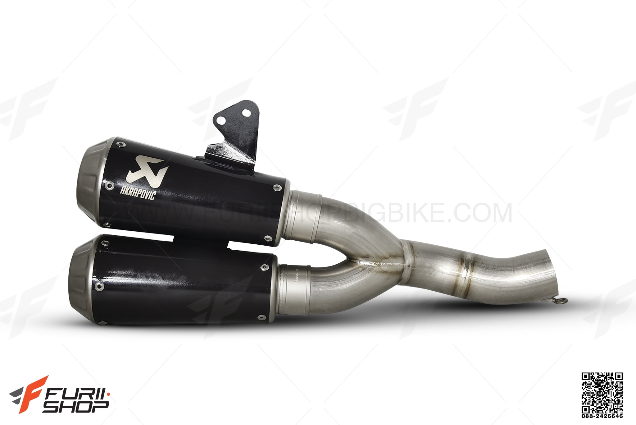 ท่อไอเสียมอเตอร์ไซค์ AKRAPOVIC BLACK SLIP-ON FOR DUCATI SCRAMBLER