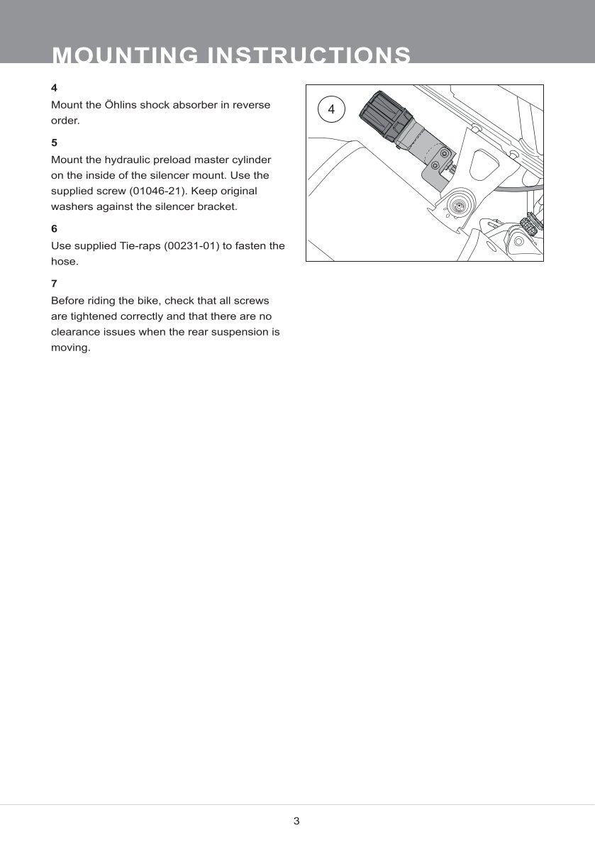 โช๊คหลังแต่ง Ohlins DU580 For Ducati Desert X ปี 2022