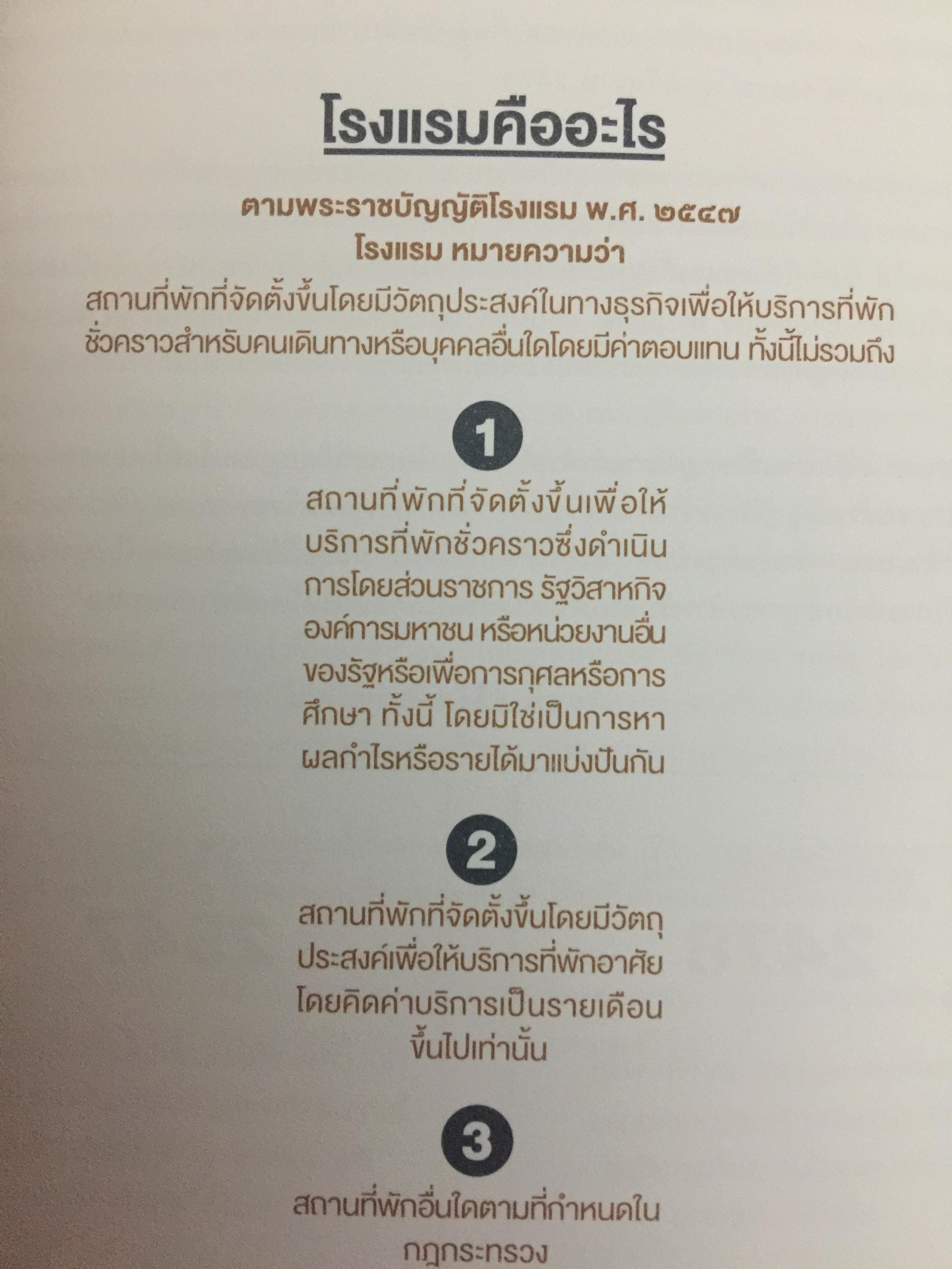 กฎหมายสำหรับที่พักและโรงแรมขนาดเล็ก. LAW FOR SMALL HOTELS ผู้เขียน วนพันธุ์ คล้ายไพบูลย์ 0 กก.
