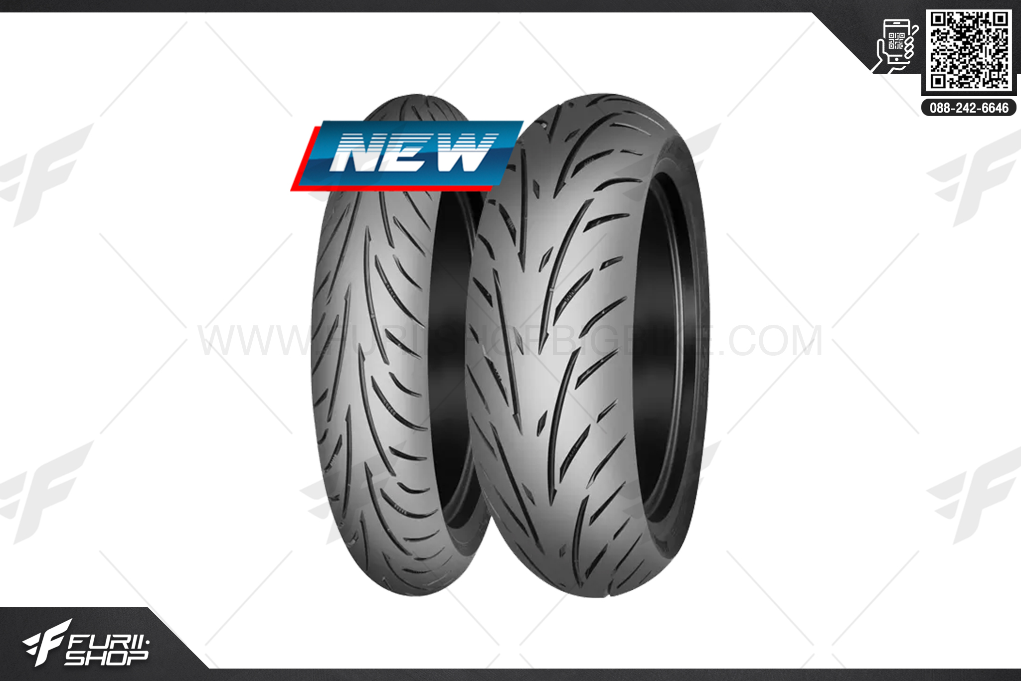 ยางมอเตอร์ไซค์บิ๊กไบค์ MITAS TOURING FORCE 120/70 ZR17 ยางบิ๊กไบท์ ยางBigbike Mototire