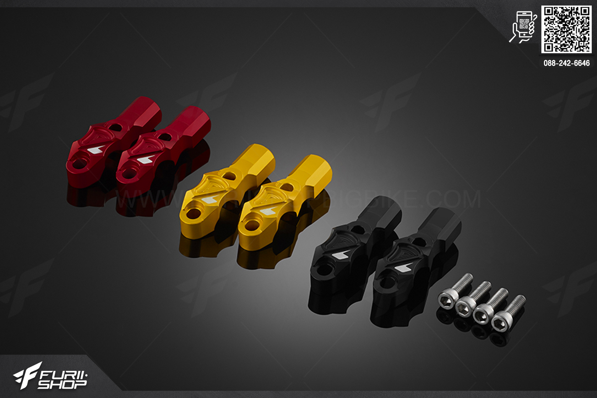 ประกับหูกระจก M10 เกลียวขวา (2 ตัว) Bikers Honda MSX125 SF