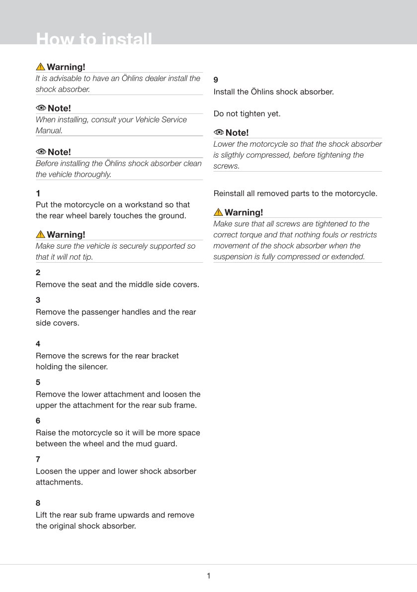 โช๊คหลังแต่ง Ohlins TR044 For Triumph Tiger 1050 ปี 2007-2012