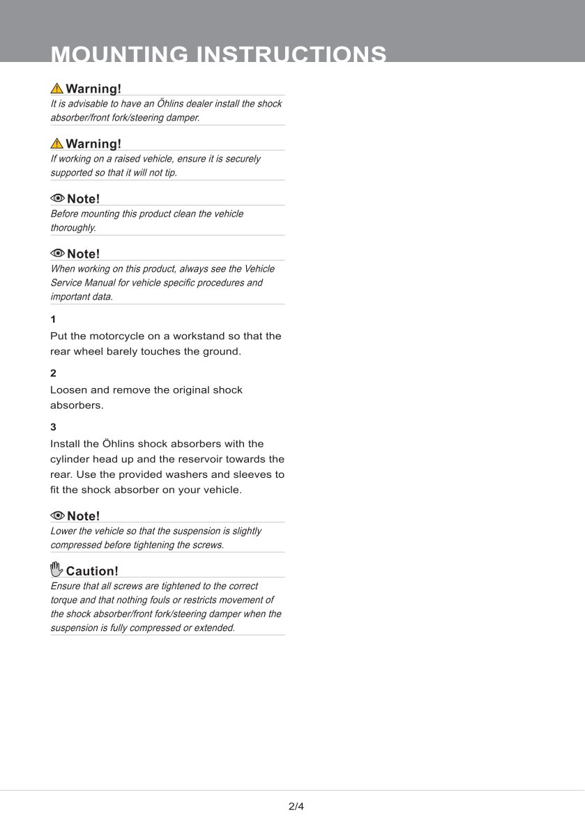 โช๊คหลังแต่ง Ohlins HD141 For Harley-Davidson XL Sportster ปี 2004-2022