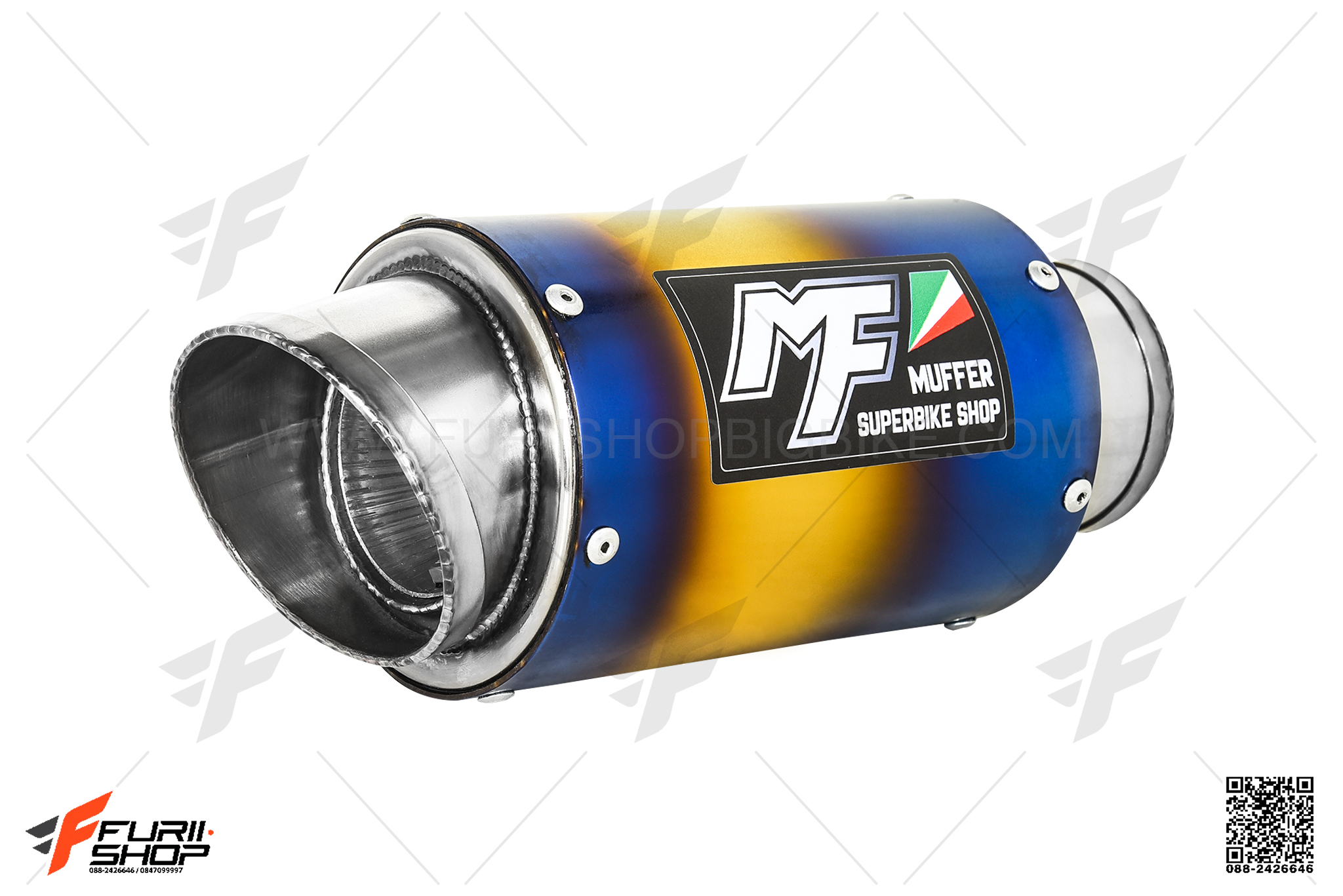 ท่อมอเตอร์ไซค์ MF MUFFER SS 2.5" SLIP-ON ท่อแต่ง ท่อสูตร ท่อบิ๊กไบค์ ท่อBigbike ท่อไอเสีย