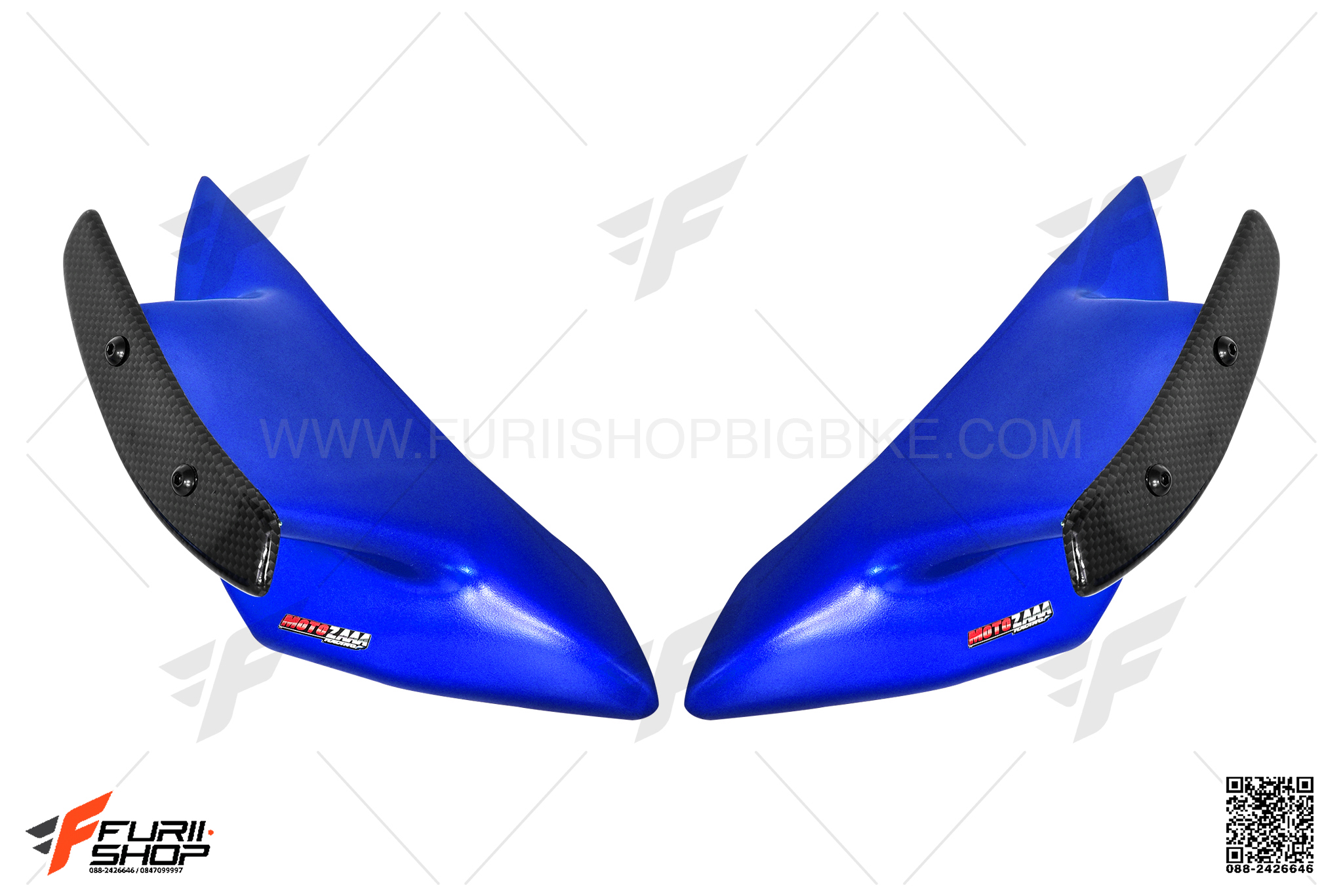 แฟริ่งครีบหน้า MOTOZAAA สีน้ำเงิน FOR YAMAHA R15 2017