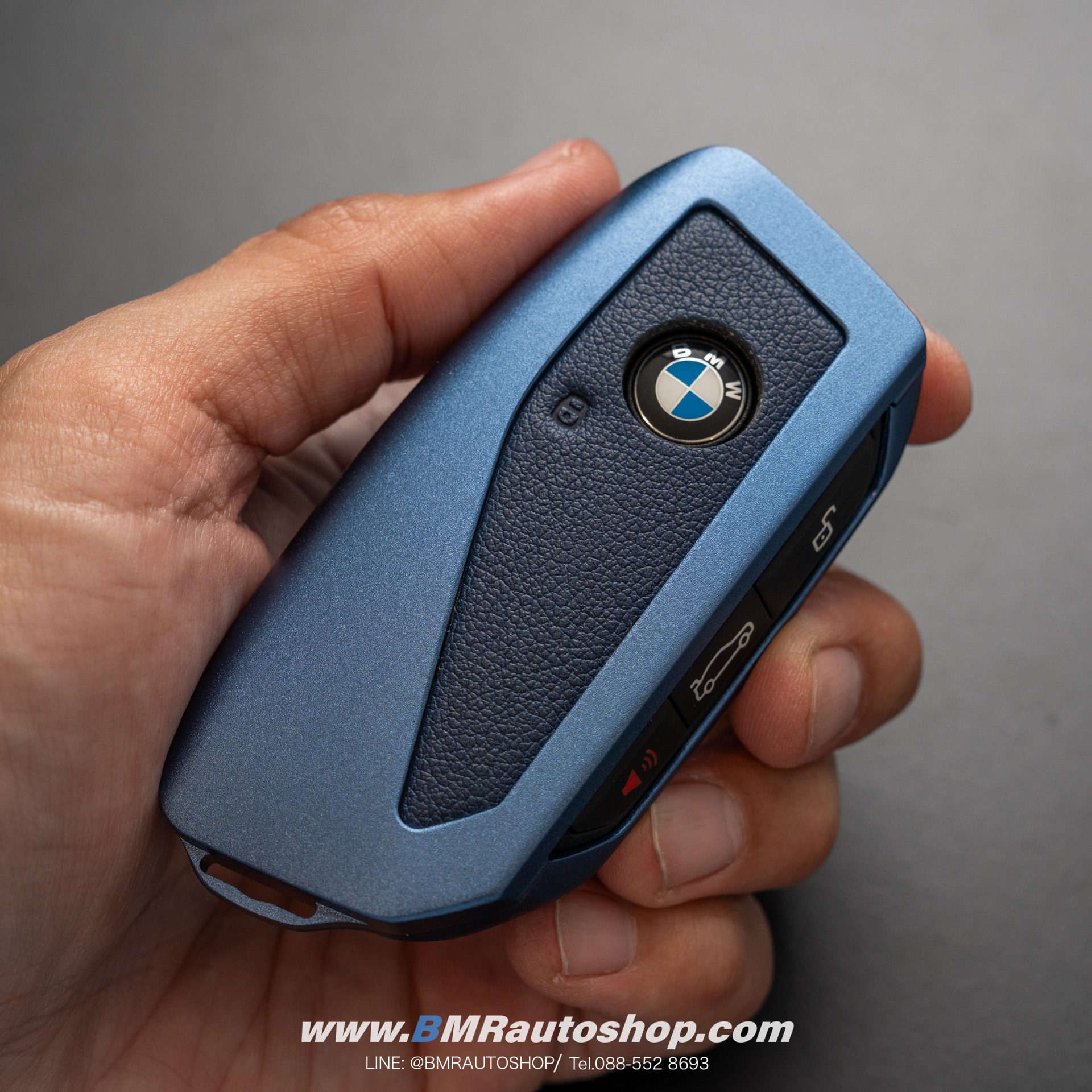 เคสกุญแจอลูมิเนียม+หนังแท้ สำหรับ BMW รุ่น AC227