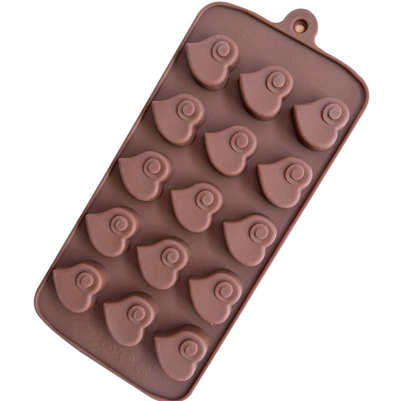 แม่พิมพ์ซิลิโคน หัวใจ 15ช่อง เกลี่ยวเล๊ก