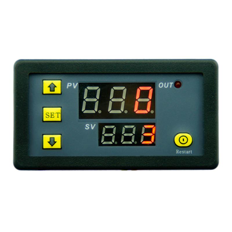 ตัวตั้งเวลาดิจิตอล 0-999ชั่วโมง/12V Timing Delay Timer Relay Module Digital LED Dual Display Cycle 0-999 Hours Adjustable Power Supplies Mayitr