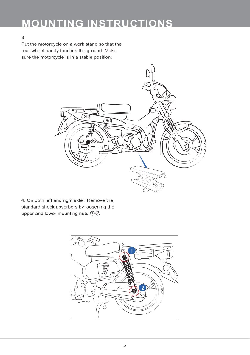 โช๊คหลังแต่ง Ohlins HO029 For Honda CT125 ปี 2020-2023