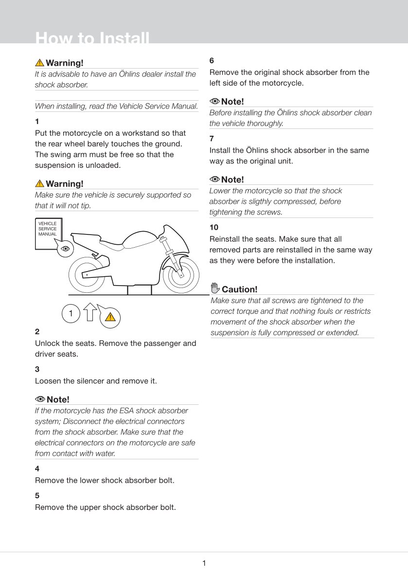 โช๊คหลัง OHLINS Sweden BM044 For BMW R1200GS