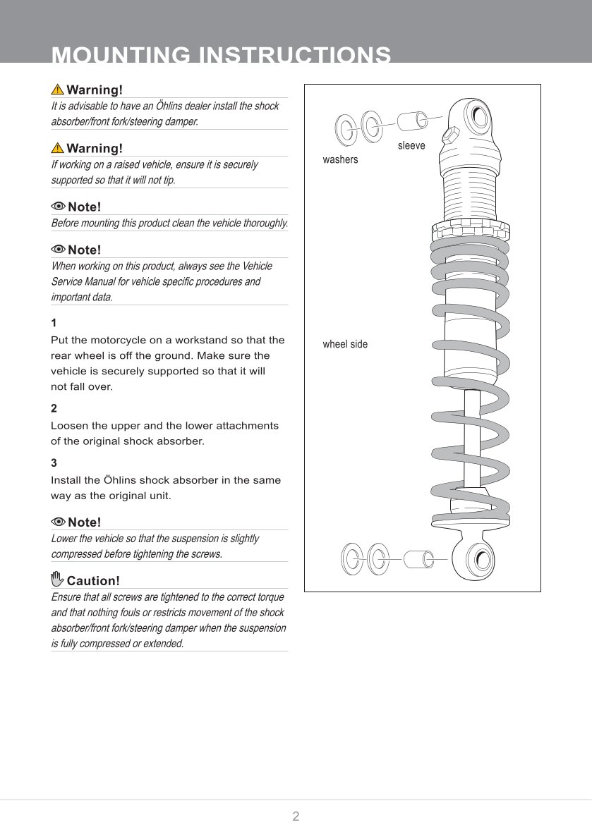 โช๊คหลังแต่ง Ohlins HD538 For Harley-Davidson FL Touring (Road King, Street Glide, Electra Glide etc) ปี 1988-2018