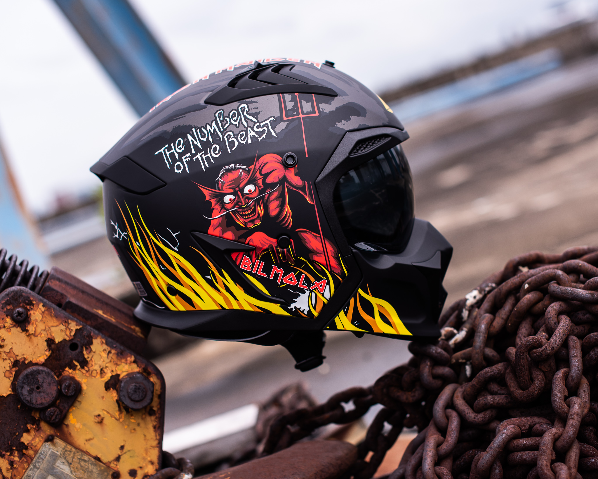 หมวกกันน็อคเต็มใบ Bilmola รุ่น SPIKER Iron Maiden LIMITED EDITION The Number of The Beast Back