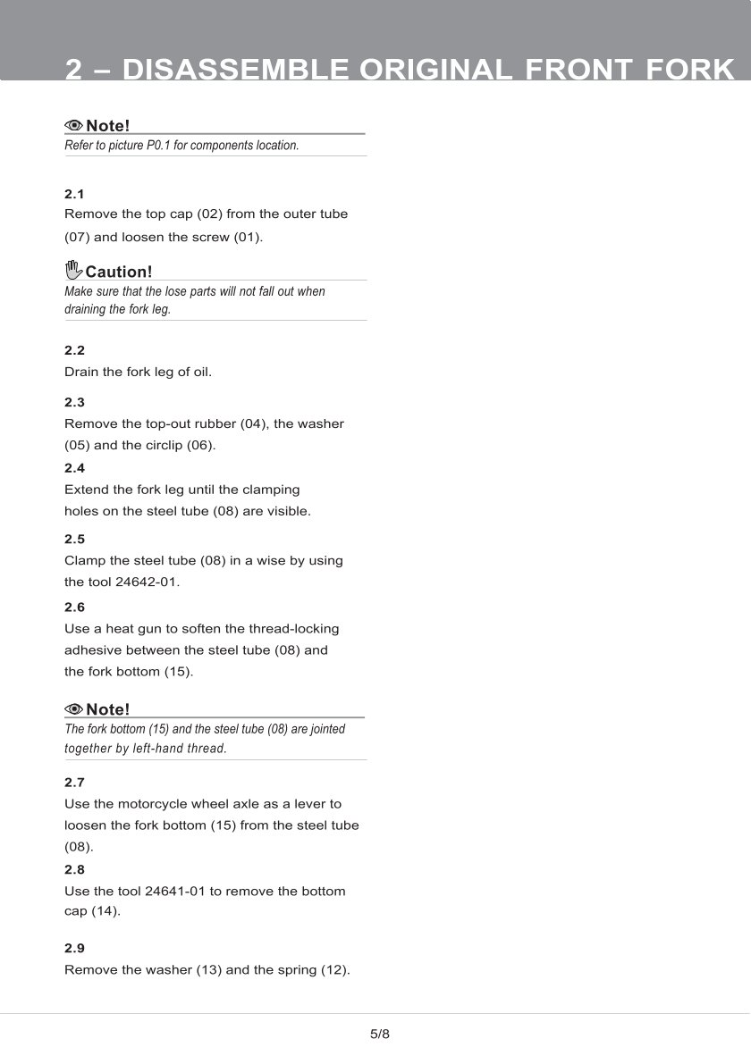 สปริงโช้คหน้า Ohlins FDK102 For Honda Zoomer X 2012-2014