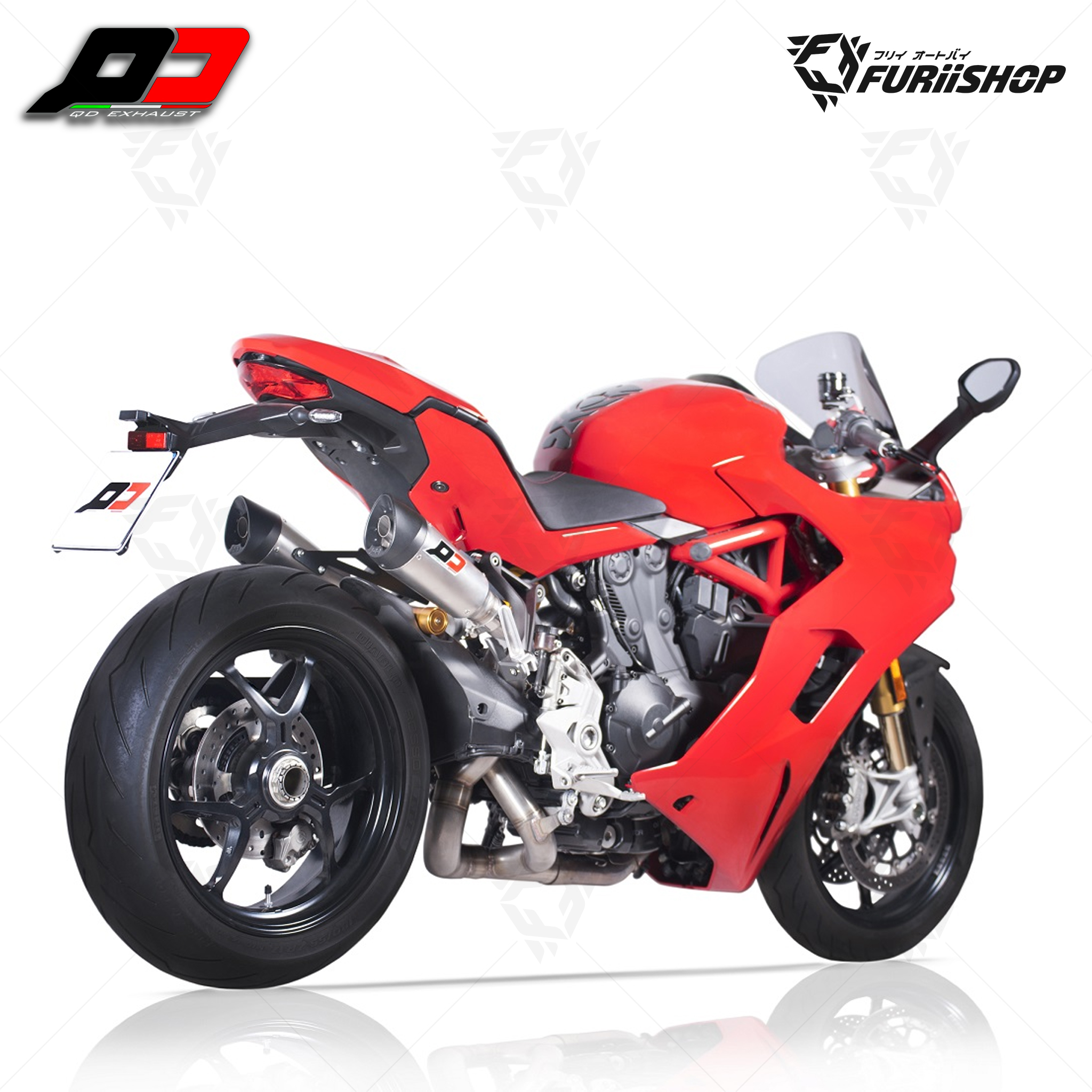 ท่อ QD Exhaust - Twin 2-1-2 Titanium-Magesium : for DUCATI SuperSport 939 2017-2019