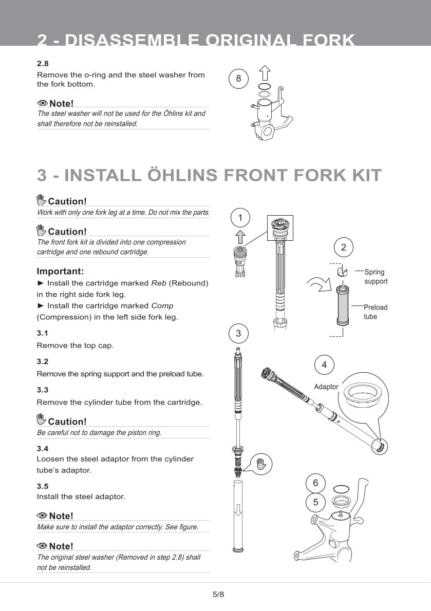 สปริงโช๊คหน้า โช๊คอัพ โช๊คแต่ง โช๊คมอเอตร์ไซค์ OHLINS FGK232 NIX30 KAWASAKI Z1000 2014-2016