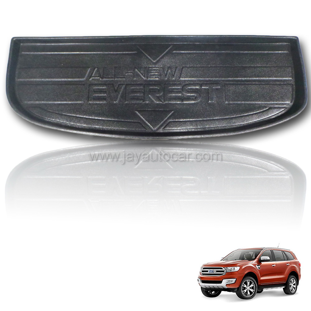 ถาดรองท้ายรถยนต์ ถาดท้ายกันเลอะ สีดำ All New Ford Everest SUV 2015-2018 สำหรับ ฟอร์ดเอเวอร์เรส