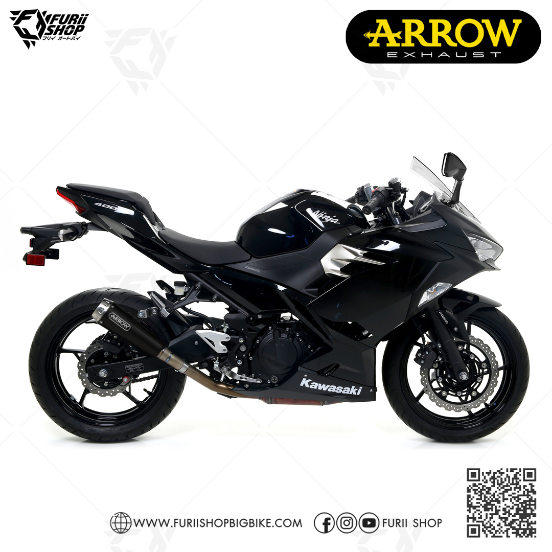 ท่อมอเตอร์ไซค์ Arrow Slip on Moto GP Black : for Kawasaki Z400 2019-2022