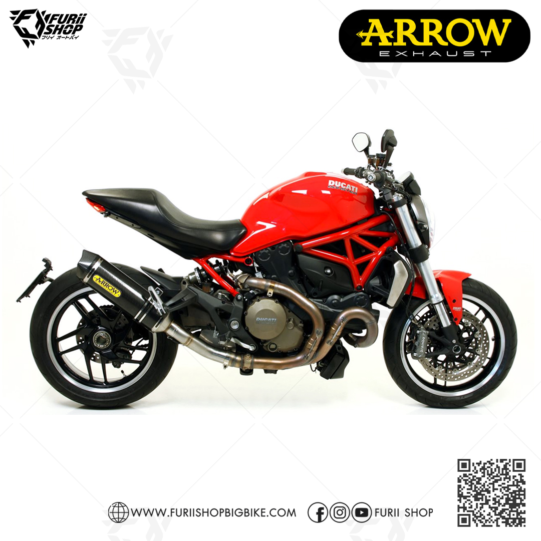 ท่อ ARROW SLIP ON CARBON FOR Ducati Monster 821 / 1200 14-19